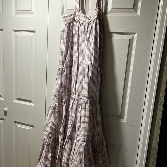 Plaid Maxi Dress in Pink and White - Picture 4 of 5